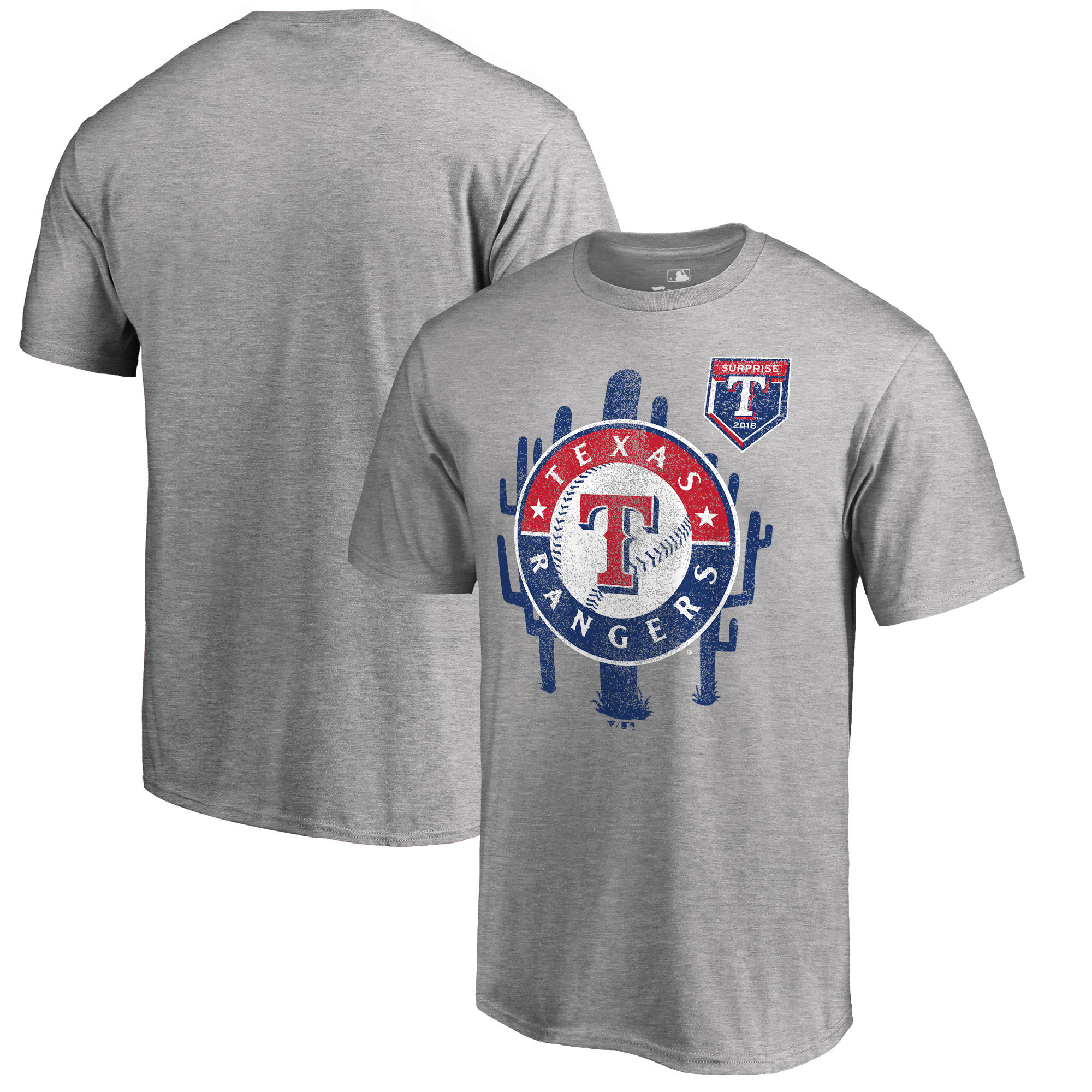 Men's Texas Rangers Fanatics Branded 2018 MLB Spring Training Vintage T-Shirt ?C Heather Gray